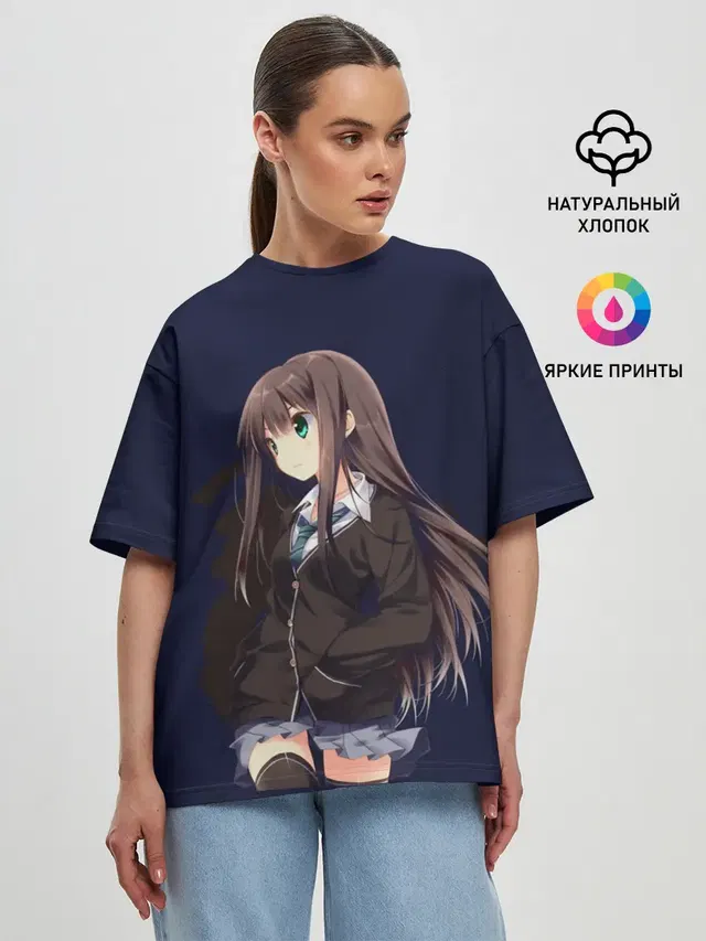 Женская футболка оверсайз