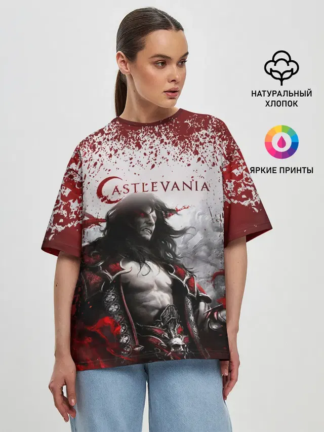 Женская футболка оверсайз с принтом «Vampire — Castlevania»