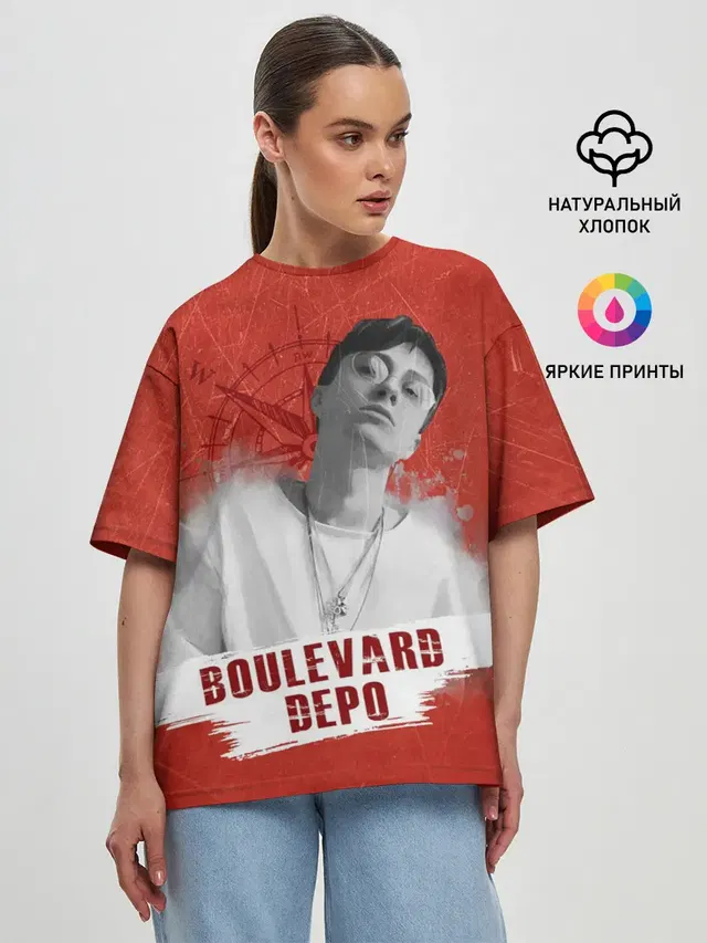 Женская футболка оверсайз с принтом «Boulevard Depo»