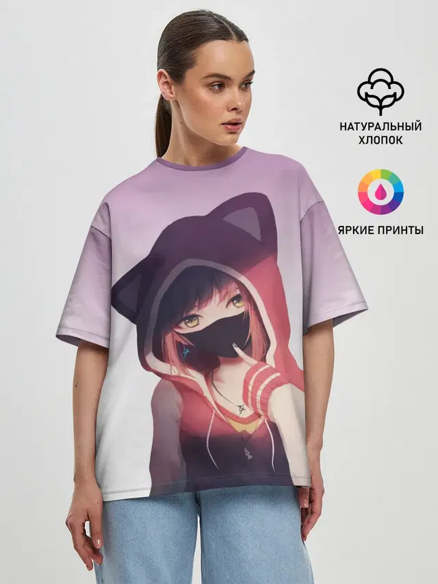 Женская футболка оверсайз