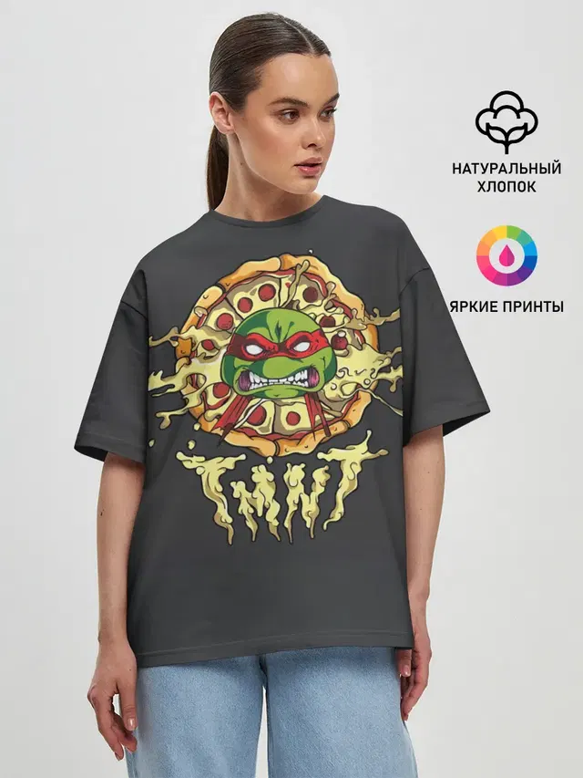 Женская футболка оверсайз с принтом «TMNT»