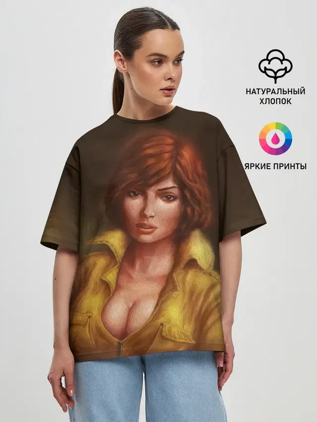 Женская футболка оверсайз