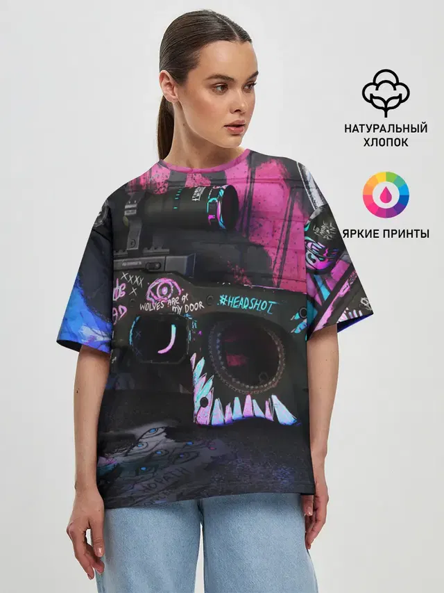 Женская футболка оверсайз