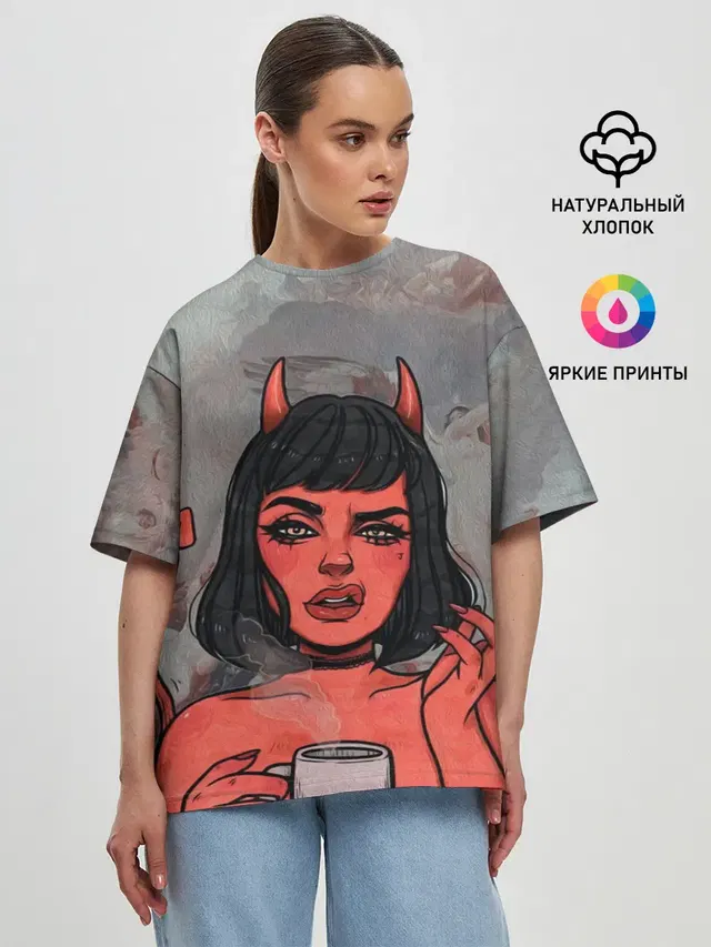 Женская футболка оверсайз