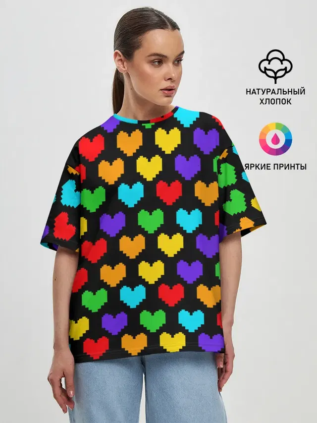 Женская футболка оверсайз с принтом «Soul — UNDERTALE HEART»