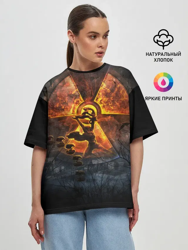 Женская футболка оверсайз