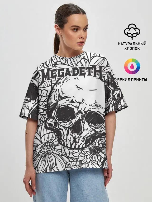 Женская футболка оверсайз с принтом «Megadeth»