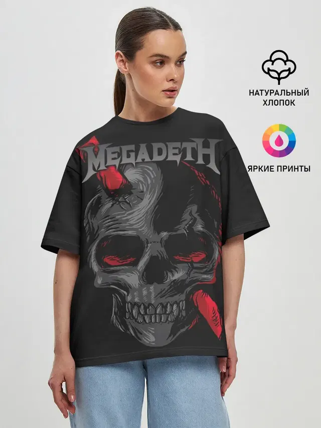 Женская футболка оверсайз с принтом «Megadeth»