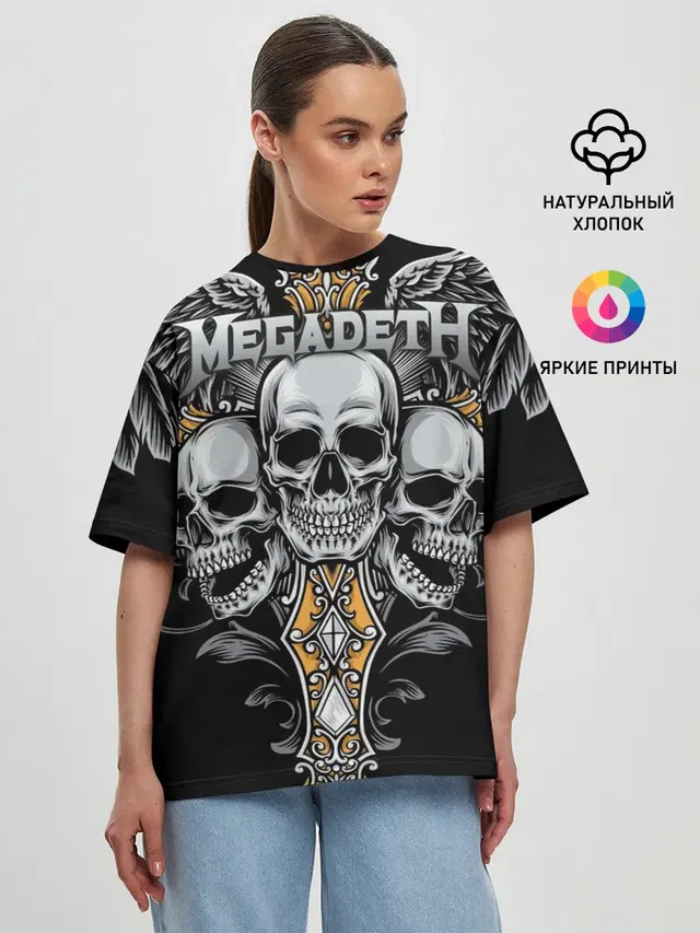 Женская футболка оверсайз с принтом «Megadeth»