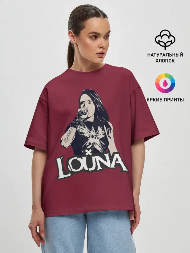Женская футболка оверсайз с принтом «Louna»