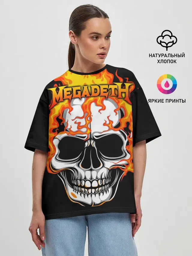 Женская футболка оверсайз с принтом «Megadeth»
