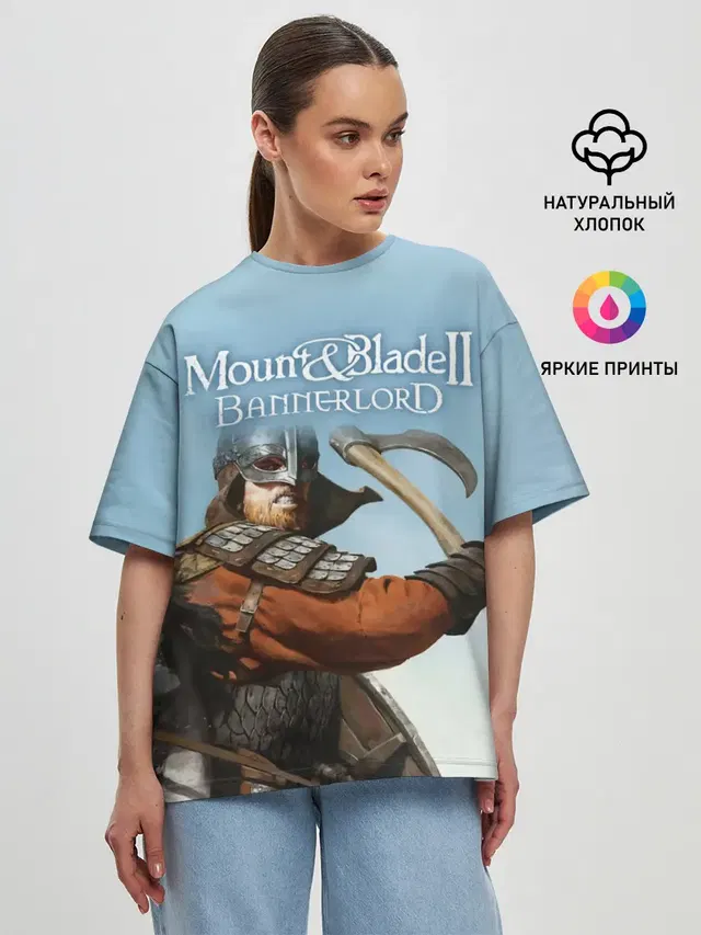 Женская футболка оверсайз с принтом «Mount and Blade — Mount and Blade 2»