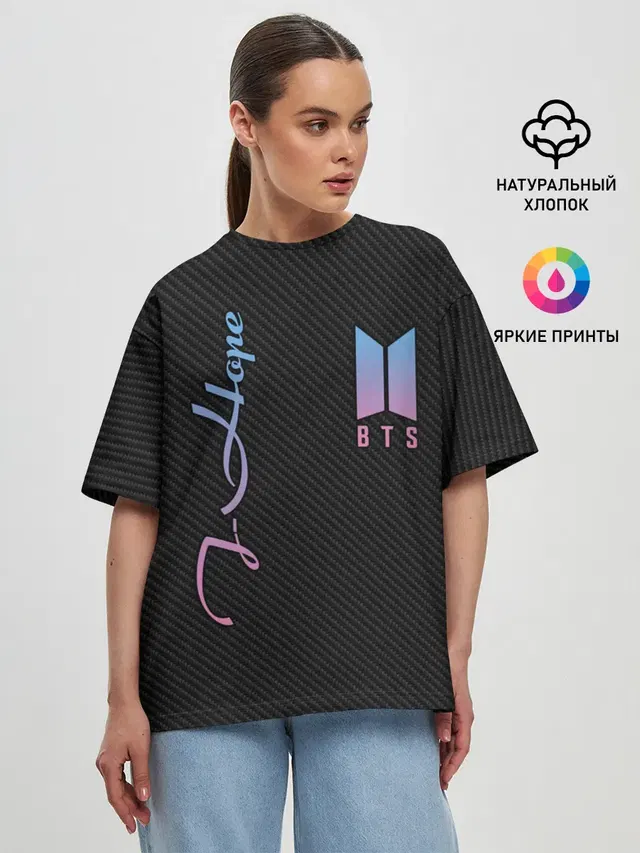 Женская футболка оверсайз с принтом «BTS — BTS J-Hope»