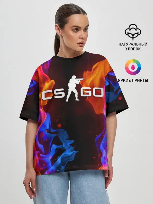 Женская футболка оверсайз
