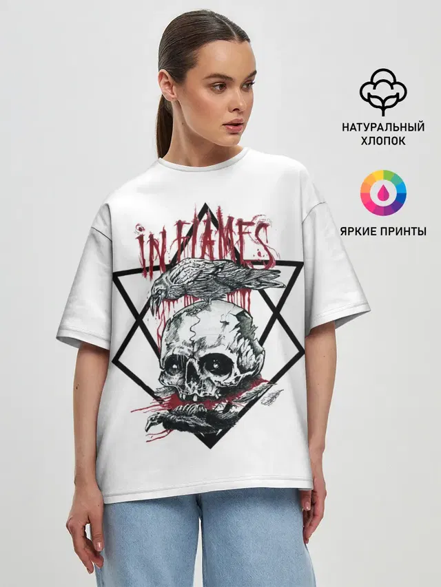Женская футболка оверсайз с принтом «In Flames»