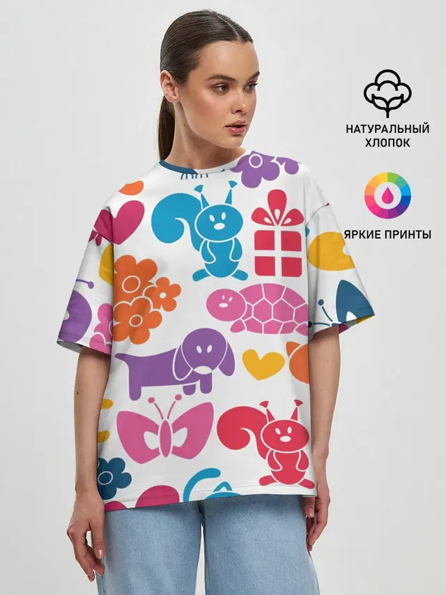 Женская футболка оверсайз