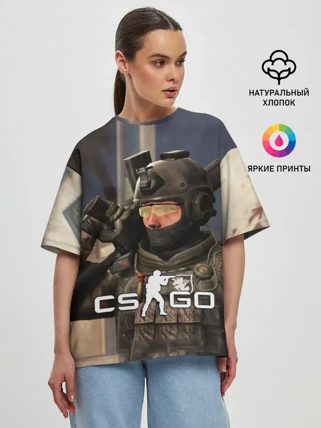Женская футболка оверсайз