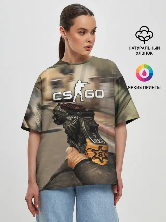 Женская футболка оверсайз