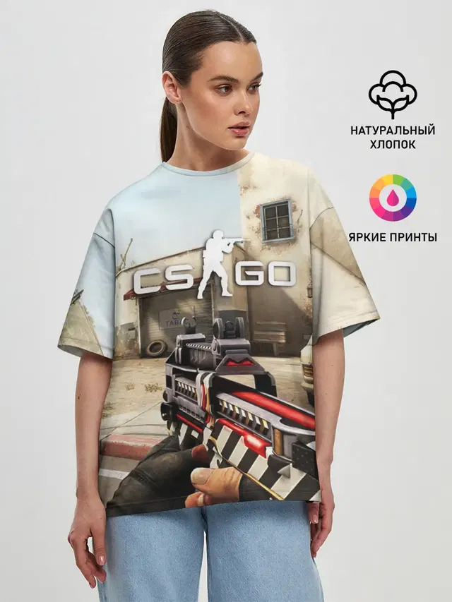 Женская футболка оверсайз