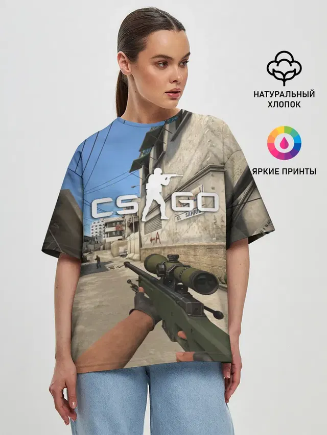 Женская футболка оверсайз