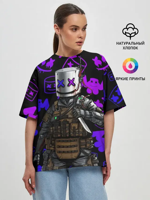 Женская футболка оверсайз