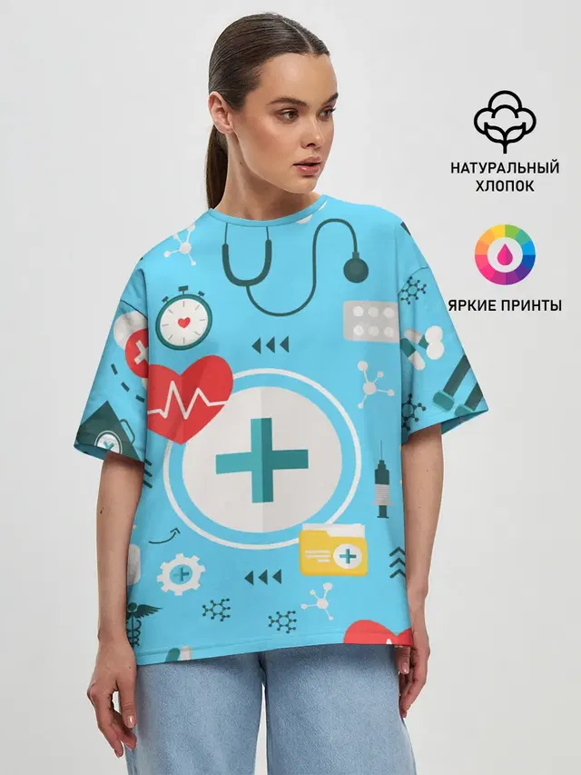 Женская футболка оверсайз