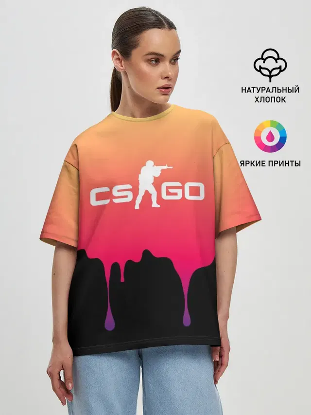 Женская футболка оверсайз
