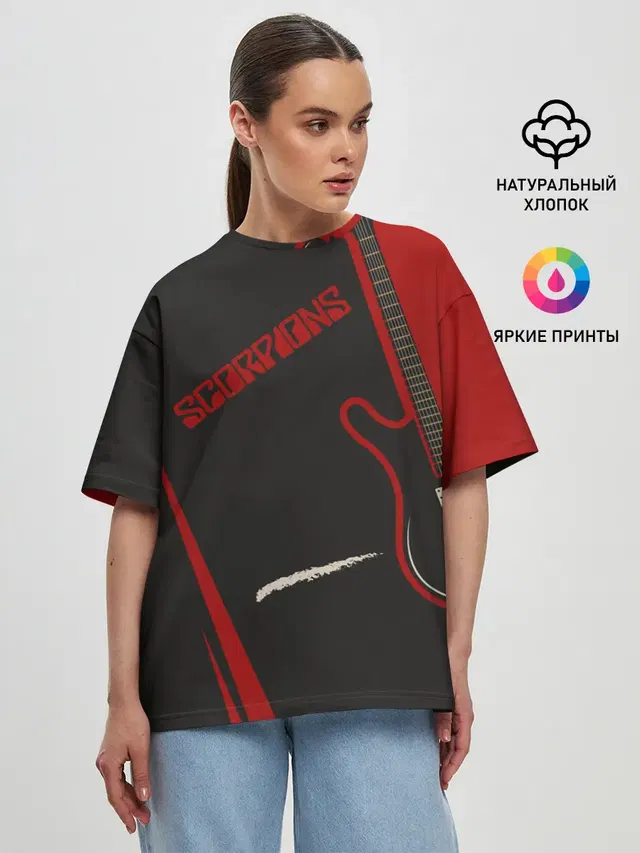 Женская футболка оверсайз с принтом «Scorpions»
