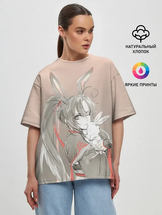 Женская футболка оверсайз