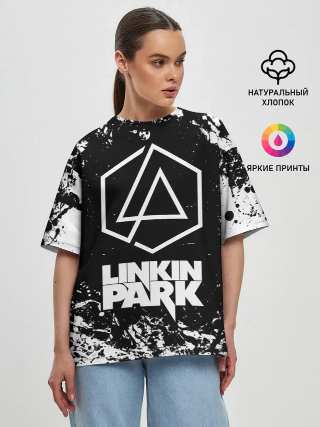 Женская футболка оверсайз с принтом «Linkin Park 2»