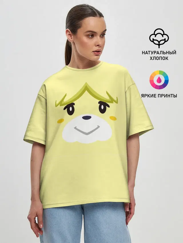 Женская футболка оверсайз с принтом «Animal Crossing — Isabelle»