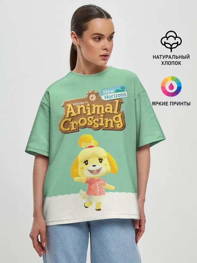 Женская футболка оверсайз с принтом «Animal Crossing»