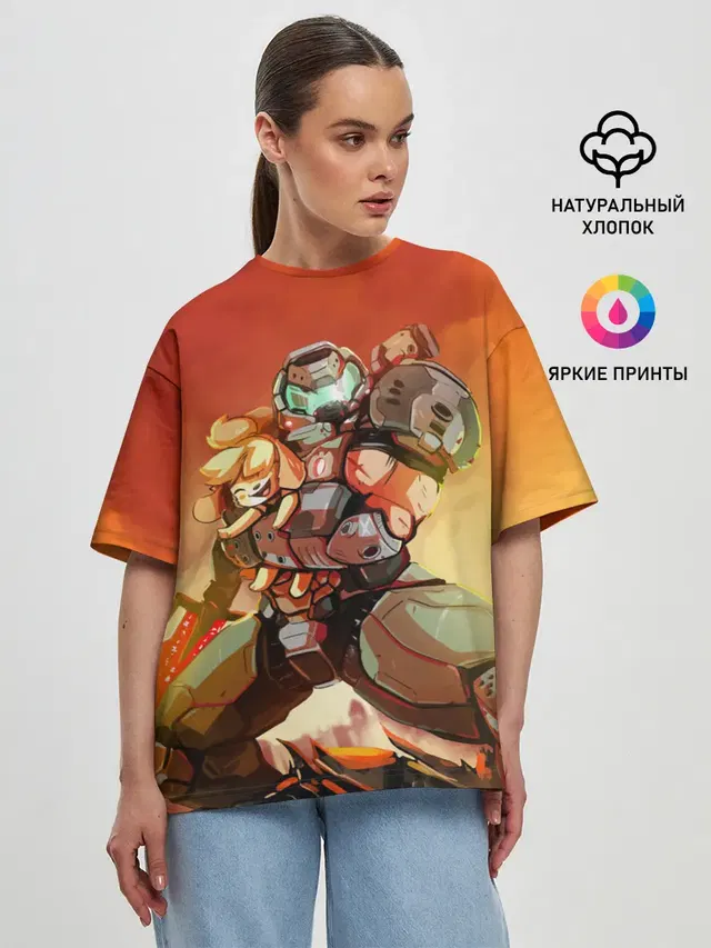 Женская футболка оверсайз