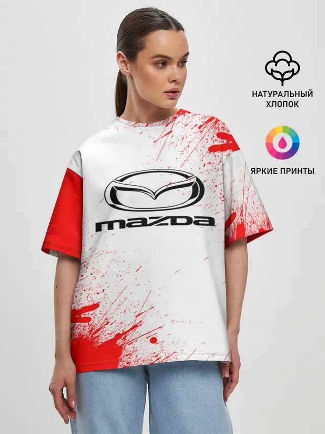 Женская футболка оверсайз с принтом «Car logo»