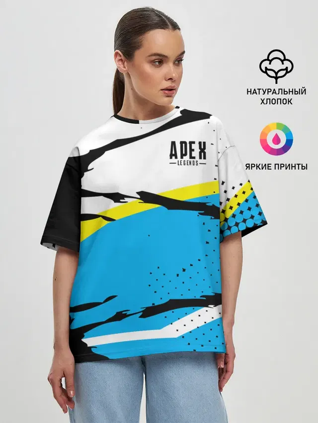 Женская футболка оверсайз с принтом «Halftone»