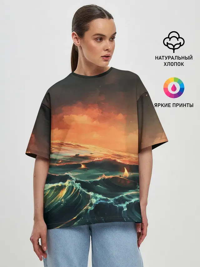 Женская футболка оверсайз