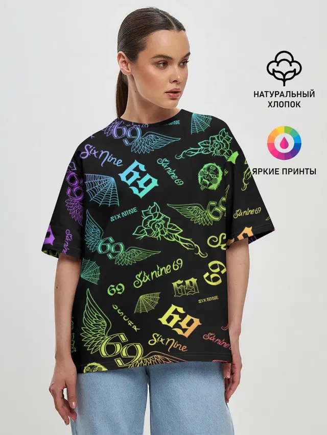 Женская футболка оверсайз