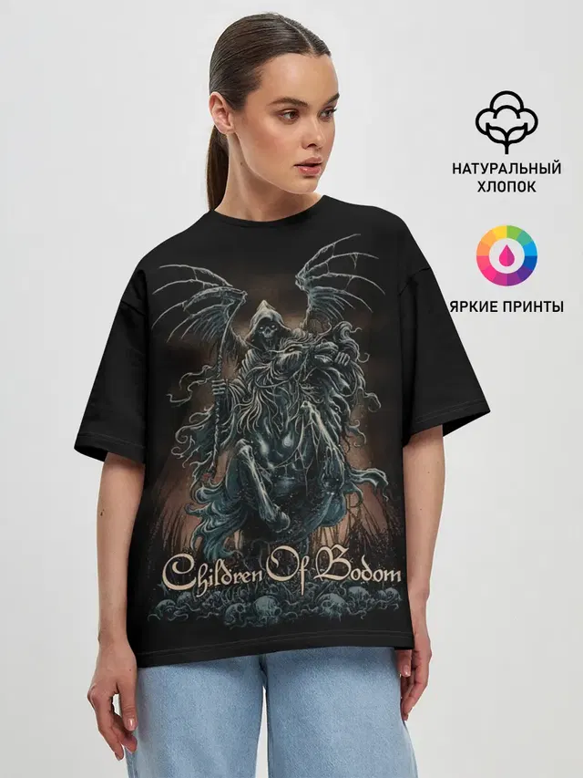 Женская футболка оверсайз с принтом «Children of Bodom — Children of Bodom 17»