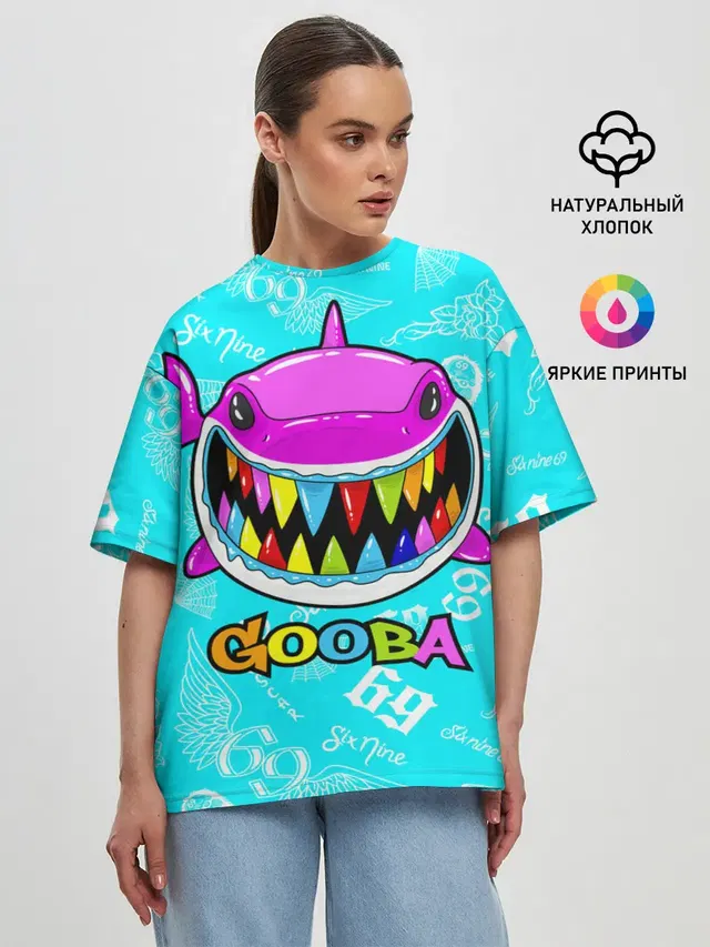 Женская футболка оверсайз с принтом «6IX9INE — 6IX9INE GOOBA»