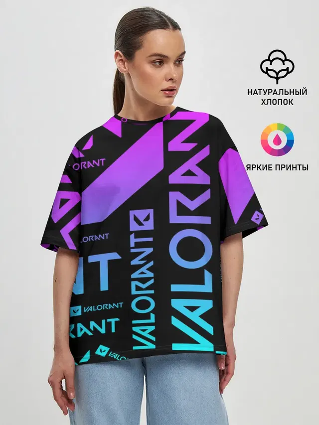 Женская футболка оверсайз с принтом «Valorant»
