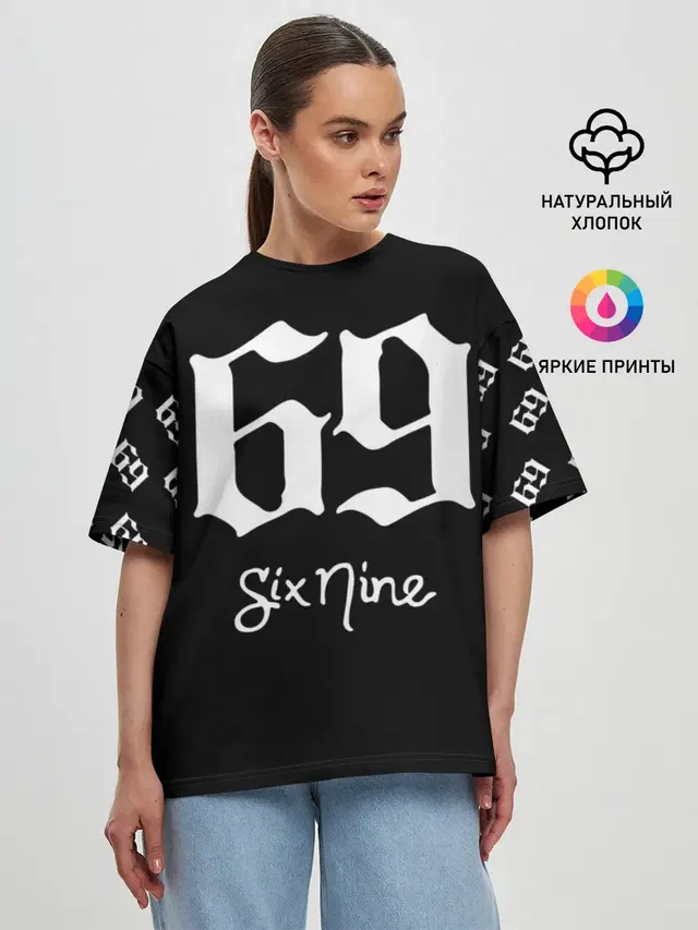 Женская футболка оверсайз с принтом «6IX9INE — 6ix9ine Tekashi»