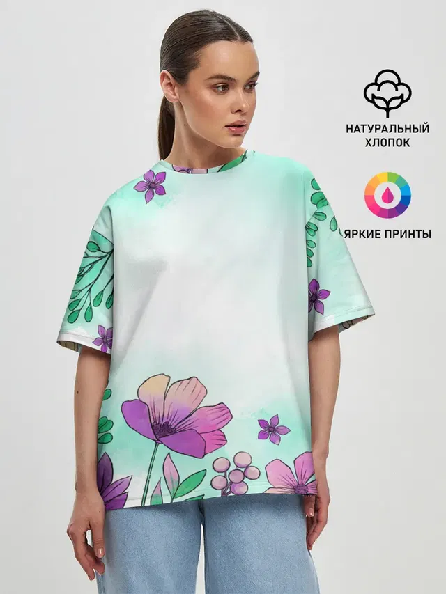 Женская футболка оверсайз