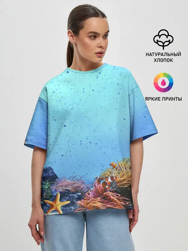 Женская футболка оверсайз