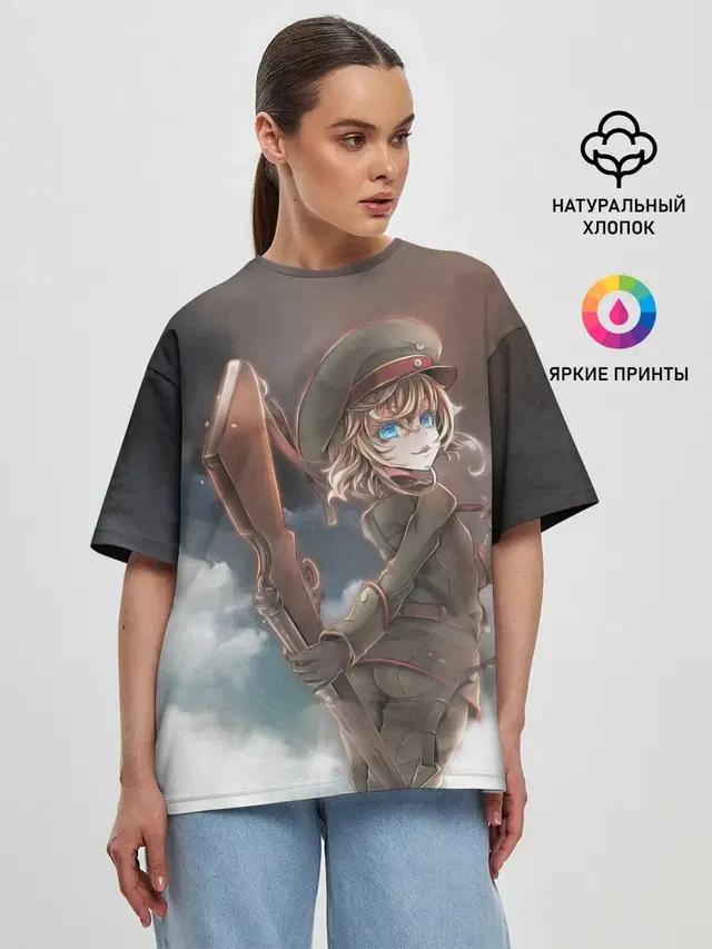 Женская футболка оверсайз