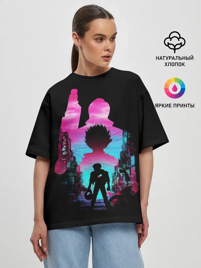 Женская футболка оверсайз с принтом «Акира — Neo Akira»