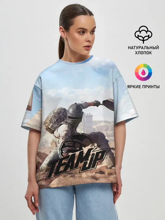 Женская футболка оверсайз