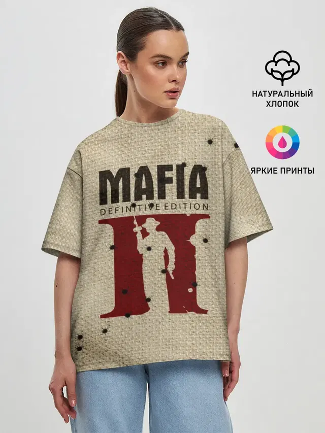 Женская футболка оверсайз с принтом «Разные игры — Mafia 2»