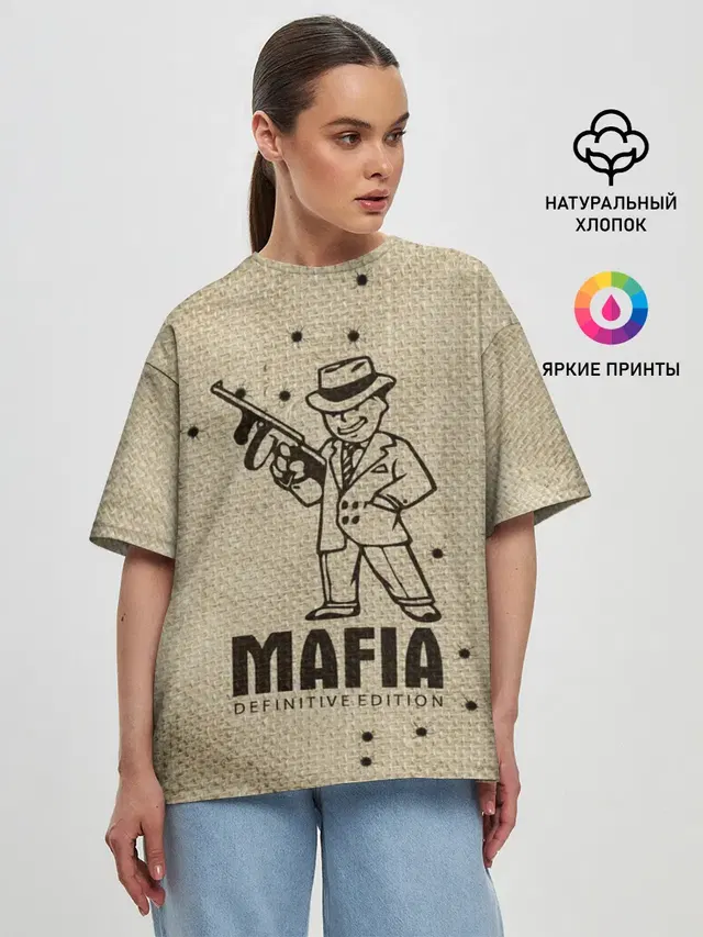 Женская футболка оверсайз с принтом «Разные игры — Mafia 2»