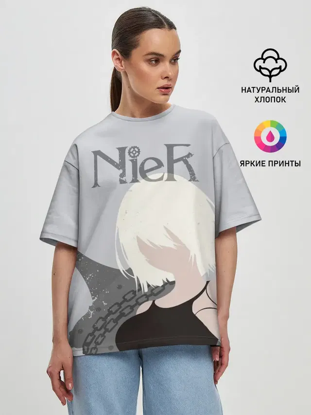 Женская футболка оверсайз с принтом «NieR»