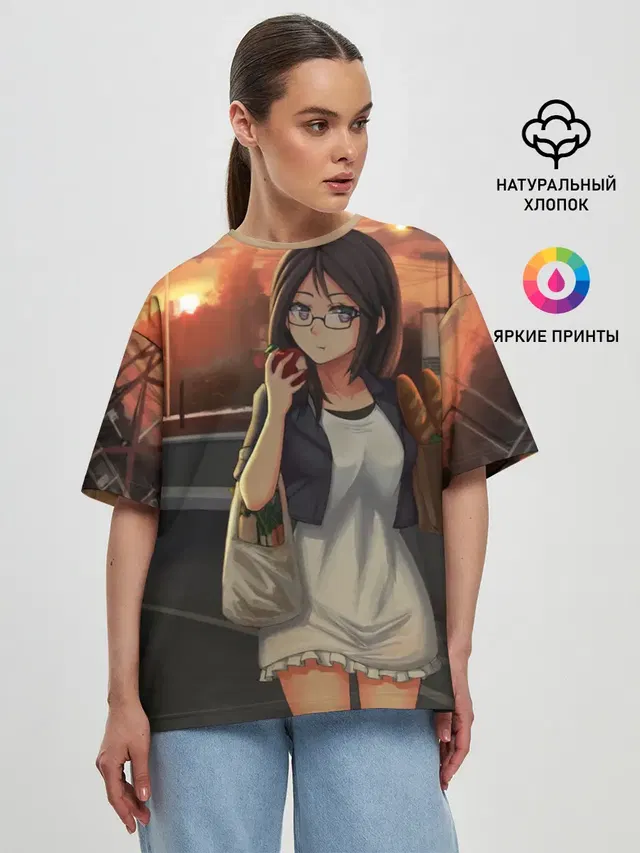 Женская футболка оверсайз